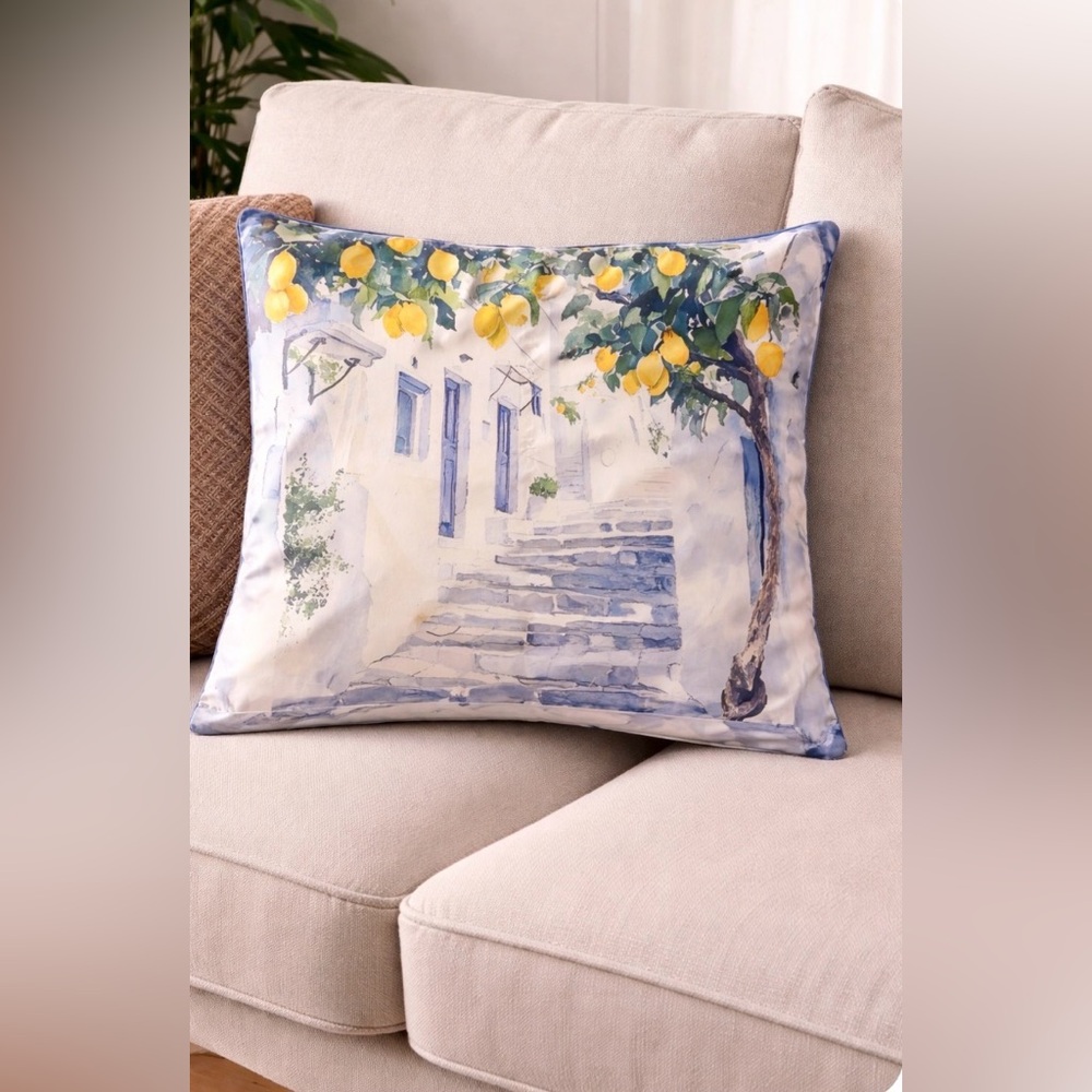 ✈️ B100-B Lemon’s and stairway Pillow Cover
